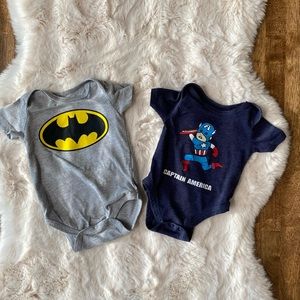 Batman & Captain America Onsies